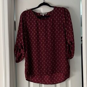 Women's Burgundy Paisley Top